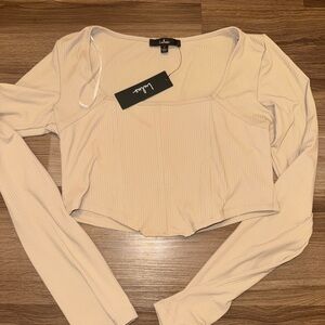 Lulu's Cream Long Sleeve Blouse